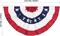 2-Pack American Flag Bunting (2x4 Feet) – Patriotic USA Pleated Fan Flags with Brass Grommets & Zip Ties – Heavy Duty Fade Resistant Canvas Header – All-Weather Decor for 4th of July, Memorial Day & Porch Railings